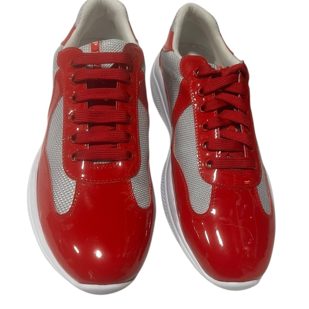 Prada Red and White Athletic SneakersSize EU 44 US 10-10.5 - Picture 6 of 15